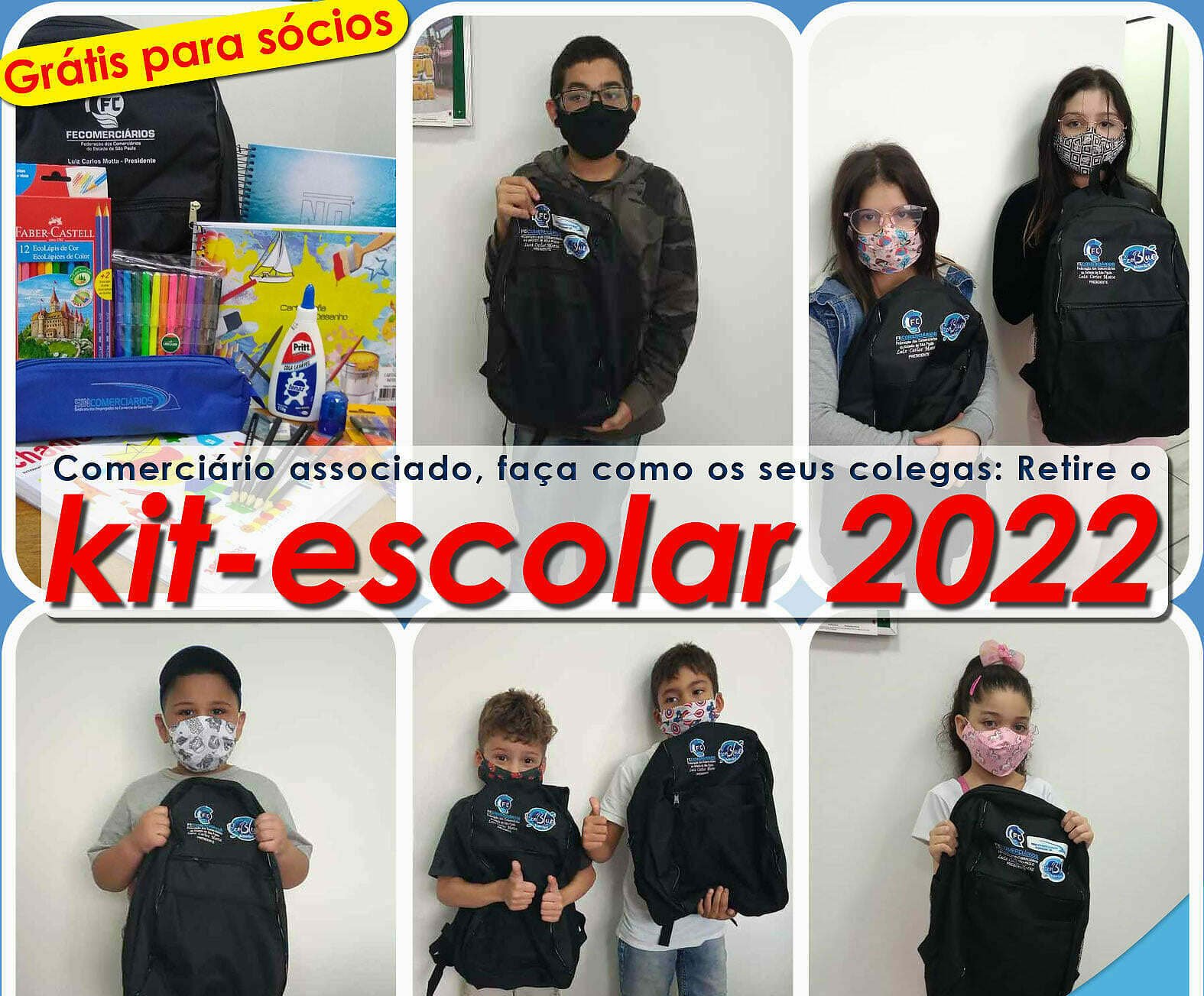 Sincomerciários de Guarulhos distribui kit escolar